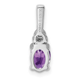 Sterling Silver Rhodium-plated Diamond and Amethyst Pendant - QP-718951F0-2532