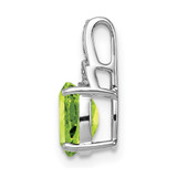 Sterling Silver Rhodium-plated Diamond and Peridot Oval Pendant - QP-72710F34-1087