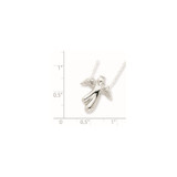 Sterling Silver Rhodium-plated Diamond Angel Necklace