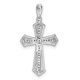 Sterling Silver Rhodium-plated Diamond Cross Pendant - QP-7DB47A43-6274
