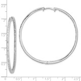 Sterling Silver Rhodium-plated Diamond In & Out Hoop Earrings - QE-73869CBF-6513