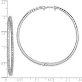Sterling Silver Rhodium-plated Diamond In & Out Hoop Earrings - QE-78894BC2-2736