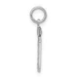Sterling Silver Rhodium-plated Diamond-cut #10 Charm
