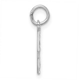 Sterling Silver Rhodium-plated Diamond-cut #5 Charm
