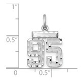 Sterling Silver Rhodium-plated Diamond-cut #95 Charm