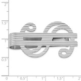 Sterling Silver Rhodium-plated Dollar Sign Money Clip - QQ-9A098DA4-1097
