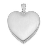 Sterling Silver Rhodium-plated Dove with Cross Heart Locket