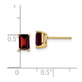 14k 6x4mm Emerald Cut Garnet Earrings