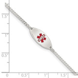 Sterling Silver Rhodium-plated Enamel Medical Jewelry Bracelet - XS-BD32FE2A-5862