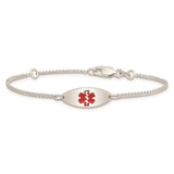 Sterling Silver Rhodium-plated Enamel Medical Jewelry Bracelet - XS-BD32FE2A-5862