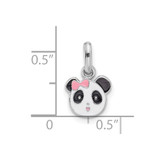 Sterling Silver Rhodium-plated Enameled Panda Charm Pendant