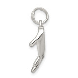 Sterling Silver Rhodium-plated Enameled Piano Charm
