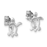 Sterling Silver Rhodium-plated Enameled Polished Turtle Post Earring - LE-22EAD921-7147