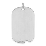 Sterling Silver Rhodium-plated Engraveable Dog Tag Disc Charm - QM-23F00FF9-7357