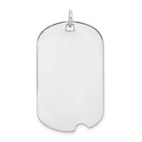 Sterling Silver Rhodium-plated Engraveable Dog Tag Disc Charm - QM-56317A46-3823