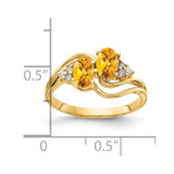 14k 6x4mm Oval Citrine AA Diamond ring