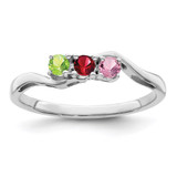 Sterling Silver Rhodium-plated Family Jewelry Mounting - XM-CA968ECC-5424