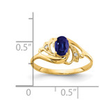 14k 6x4mm Oval Sapphire AA Diamond ring