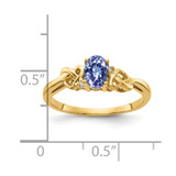 14k 6x4mm Oval Tanzanite AA Diamond ring