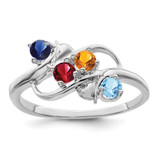 Sterling Silver Rhodium-plated Family Jewelry Mounting - XM-FAA1A666-8080