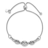 Sterling Silver Rhodium-plated Fancy Adjustable Bracelet - QG-09368E99-1330