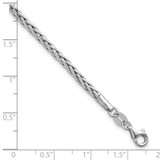 Sterling Silver Rhodium-plated Fancy Braided Link 7 inch with 1 inch Extender Bracelet