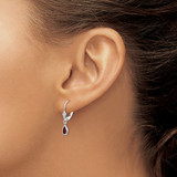 14k 6x4mm White Gold Garnet/January Earrings