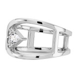 Sterling Silver Rhodium-plated Fancy CZ Ring - QR-0362D35E-4235