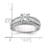 Sterling Silver Rhodium-plated Fancy Engagement CZ Ring - QR-8C7F618E-8713
