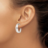 Sterling Silver Rhodium-plated Fancy J-Hoop Post Earrings - QE-3683CBCB-6677