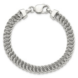 Sterling Silver Rhodium-plated Fancy Link 7.5in Bracelet - QG-F1EFB5AB-4501