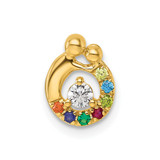 14k 7 Birthstone and Dia Mother/Child Chain Slide Semi-mount