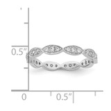 Sterling Silver Rhodium-plated Fancy Scalloped CZ Band - QR-903F9652-2988