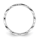 Sterling Silver Rhodium-plated Fancy Scalloped CZ Band - QR-AF9DEE35-4895