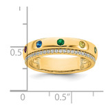 14k 7 Birthstone and Diamond Mother's Ring Semi-mount
