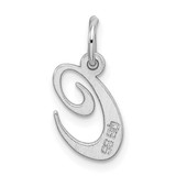 Sterling Silver Rhodium-plated Fancy Script Letter C Initial Charm - QC-C962B118-7197