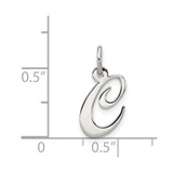Sterling Silver Rhodium-plated Fancy Script Letter C Initial Charm - QC-C962B118-7197