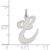 Sterling Silver Rhodium-plated Fancy Script Letter E Initial Charm - QC-DAA487F3-2352