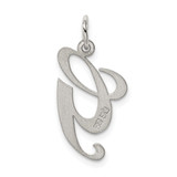 Sterling Silver Rhodium-plated Fancy Script Letter G Initial Charm - QC-ACF8D375-6912
