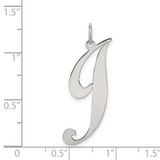 Sterling Silver Rhodium-plated Fancy Script Letter J Initial Charm - QC-5F318834-8597