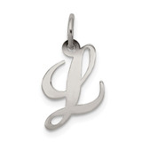 Sterling Silver Rhodium-plated Fancy Script Letter L Initial Charm - QC-1FEBB839-1802