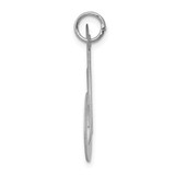 Sterling Silver Rhodium-plated Fancy Script Letter M Initial Charm - QC-307E39A0-9513