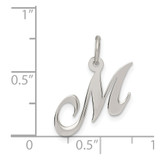 Sterling Silver Rhodium-plated Fancy Script Letter M Initial Charm - QC-33056A85-7302