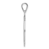 Sterling Silver Rhodium-plated Fancy Script Letter M Initial Pendant