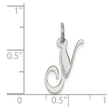 Sterling Silver Rhodium-plated Fancy Script Letter N Initial Charm - QC-4EB2513C-2710