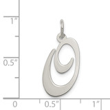 Sterling Silver Rhodium-plated Fancy Script Letter O Initial Charm - QC-6DD59335-7026