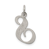 Sterling Silver Rhodium-plated Fancy Script Letter S Initial Charm - QC-7678B2D8-2263