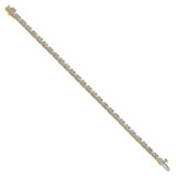 14k 7 carat Lab Grown Diamond VS/SI+ G+ Complete Princess and Round Tennis Bracelet
