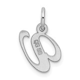 Sterling Silver Rhodium-plated Fancy Script Letter V Initial Charm - QC-29CA522E-3008