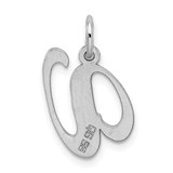 Sterling Silver Rhodium-plated Fancy Script Letter V Initial Charm - QC-9A16F69E-2638